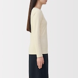 婦人　あったか綿　ウールクルーネック長袖Ｔシャツ