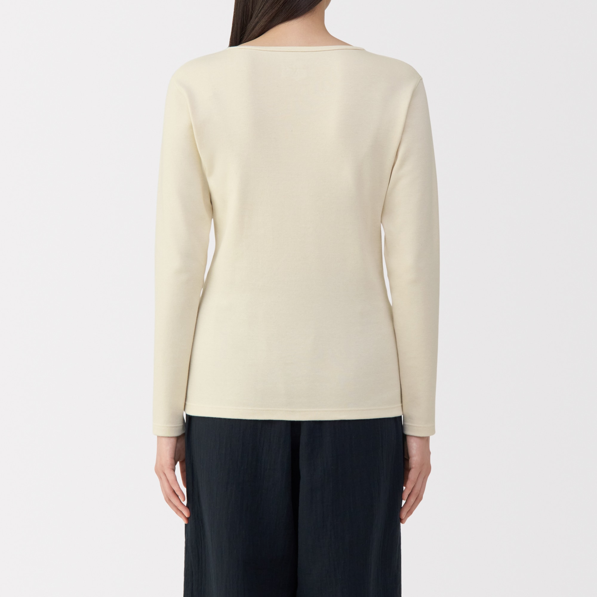 婦人　あったか綿　ウールクルーネック長袖Ｔシャツ