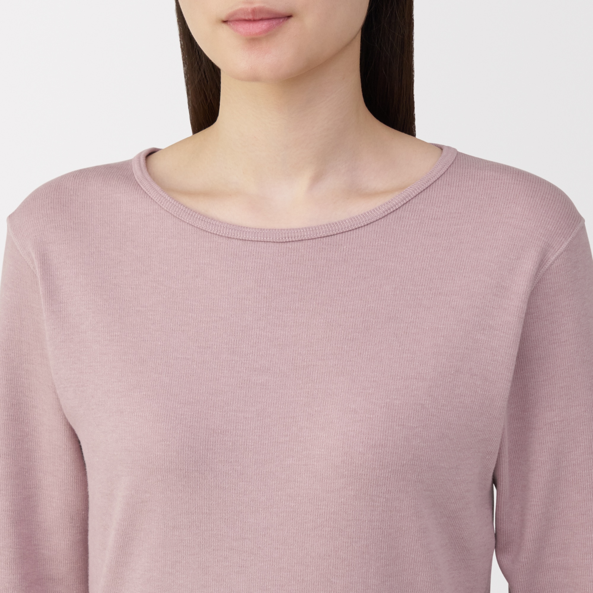 婦人　あったか綿　ウールクルーネック長袖Ｔシャツ