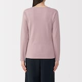 婦人　あったか綿　ウールクルーネック長袖Ｔシャツ