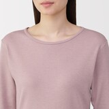 婦人　あったか綿　ウールクルーネック長袖Ｔシャツ
