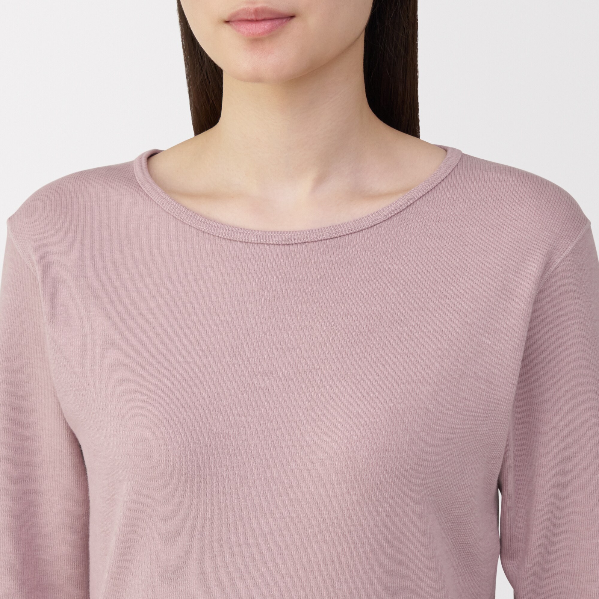 婦人　あったか綿　ウールクルーネック長袖Ｔシャツ