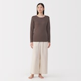 婦人　あったか綿　ウールクルーネック長袖Ｔシャツ