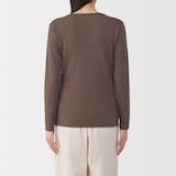 婦人　あったか綿　ウールクルーネック長袖Ｔシャツ