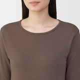 婦人　あったか綿　ウールクルーネック長袖Ｔシャツ