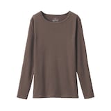 婦人　あったか綿　ウールクルーネック長袖Ｔシャツ