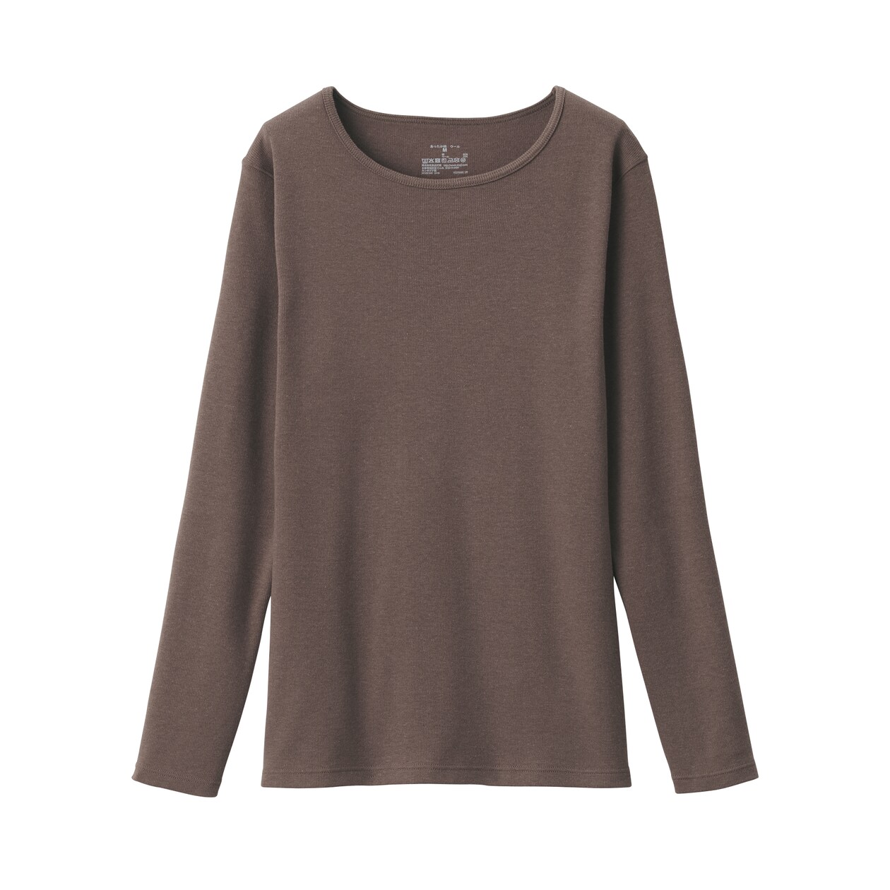 婦人　あったか綿　ウールクルーネック長袖Ｔシャツ