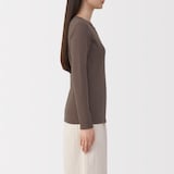 婦人　あったか綿　ウールクルーネック長袖Ｔシャツ