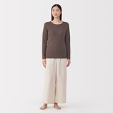 婦人　あったか綿　ウールクルーネック長袖Ｔシャツ