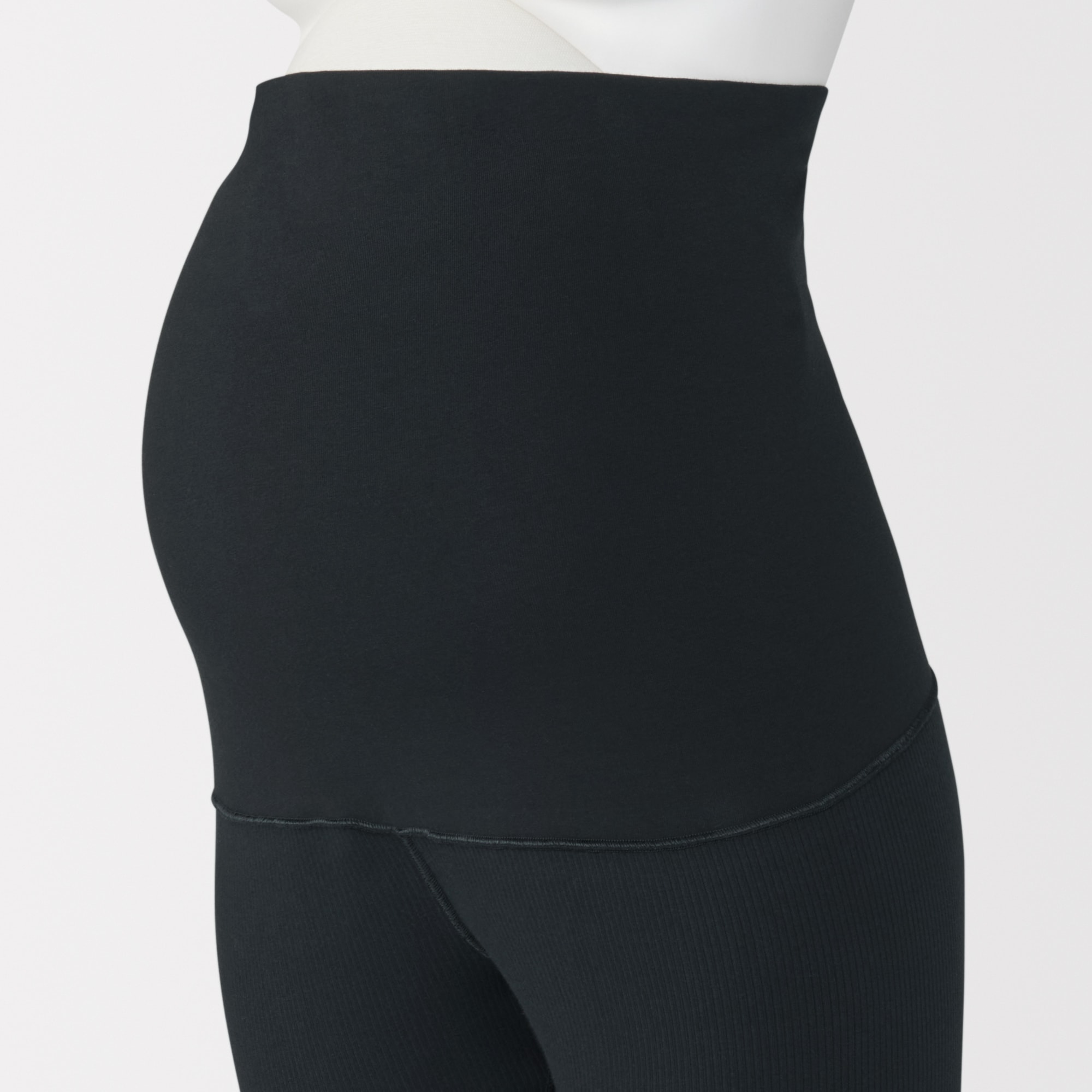 婦人　ストレッチリブ編み　腹巻つきレギンス（十分丈／マタニティ）