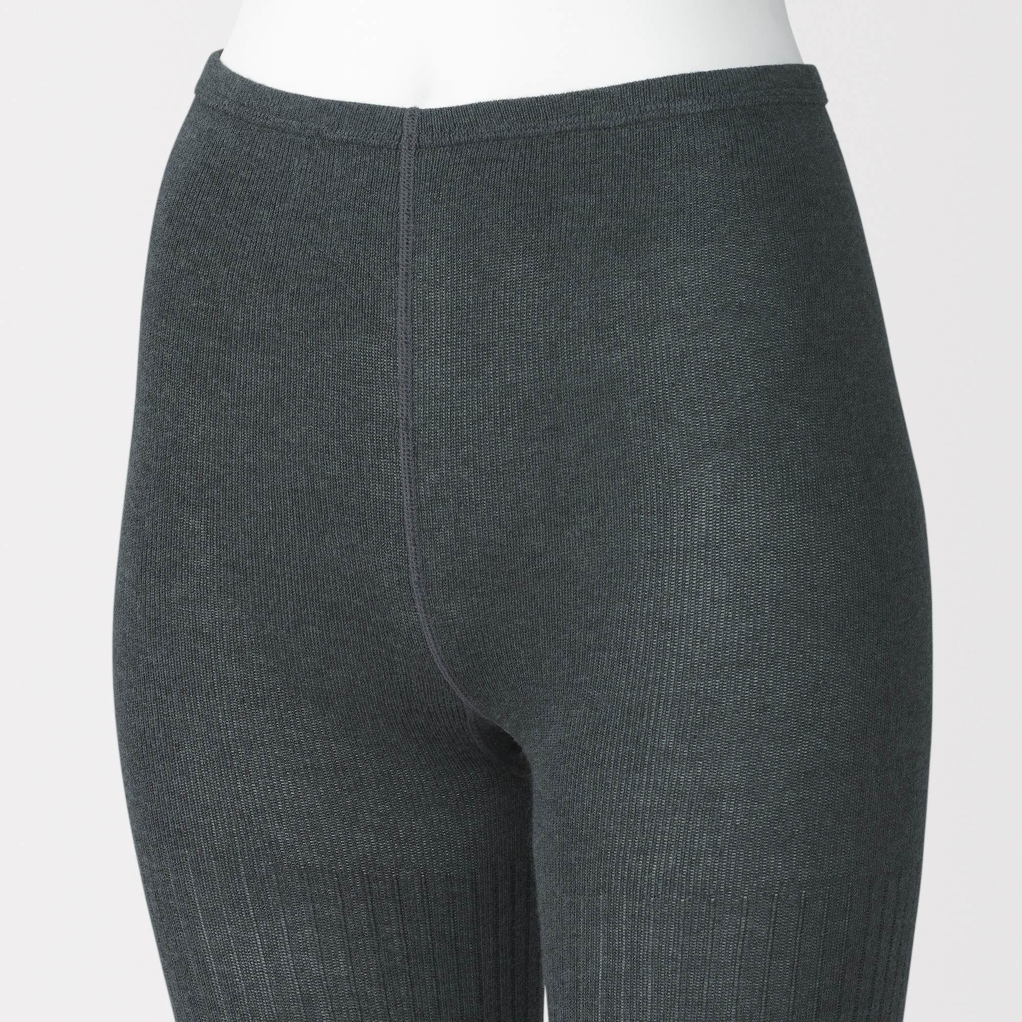 婦人　足なり直角　かかとに合う　リブ編みタイツ