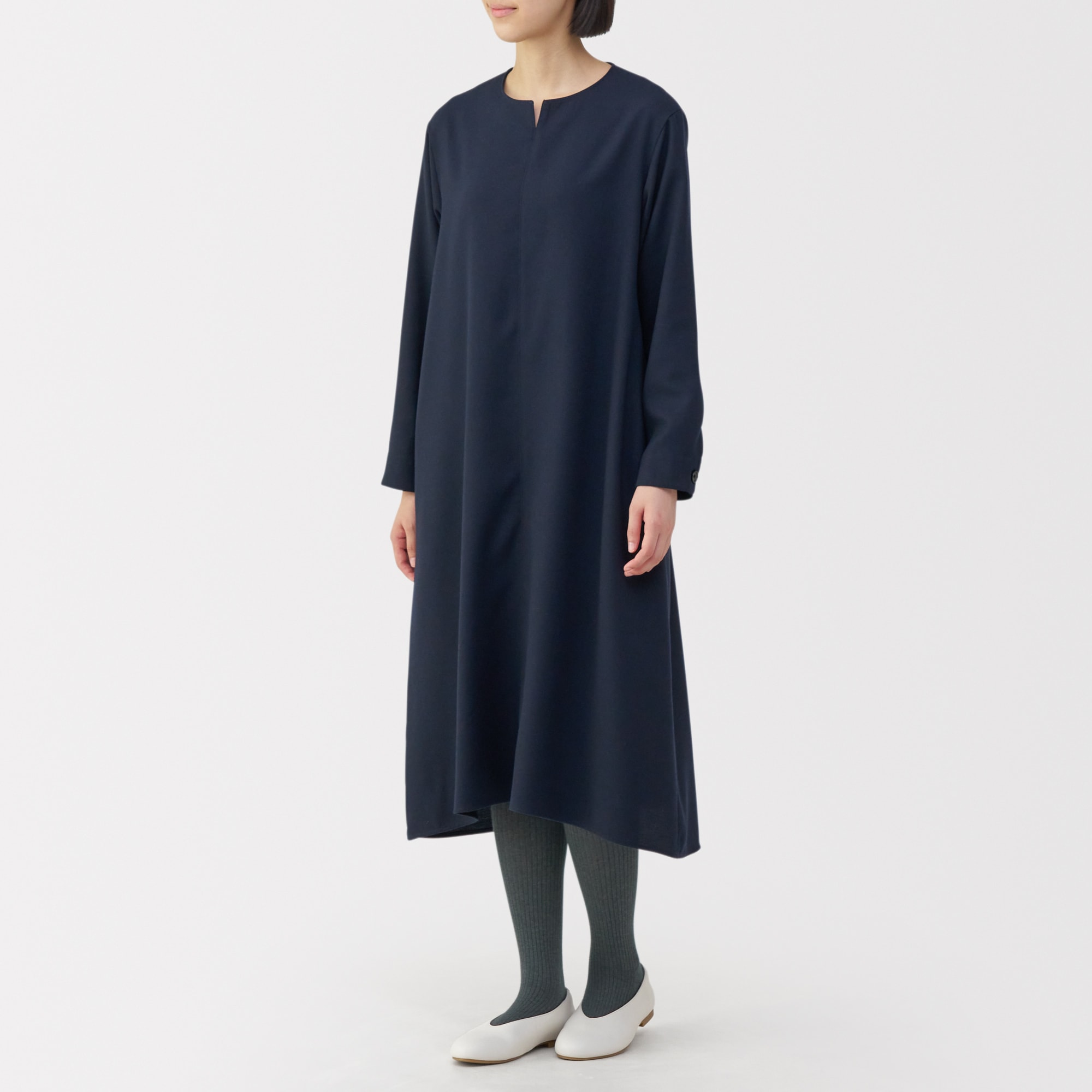 婦人　足なり直角　かかとに合う　リブ編みタイツ