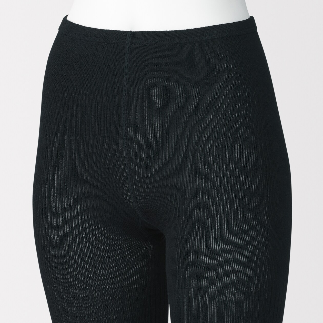 婦人　足なり直角　かかとに合う　リブ編みタイツ