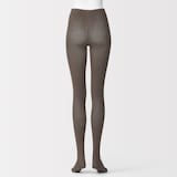 婦人　足なり直角　かかとに合う　リブ編みタイツ