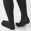 婦人　足なり直角　かかとに合う　リブ編みタイツ