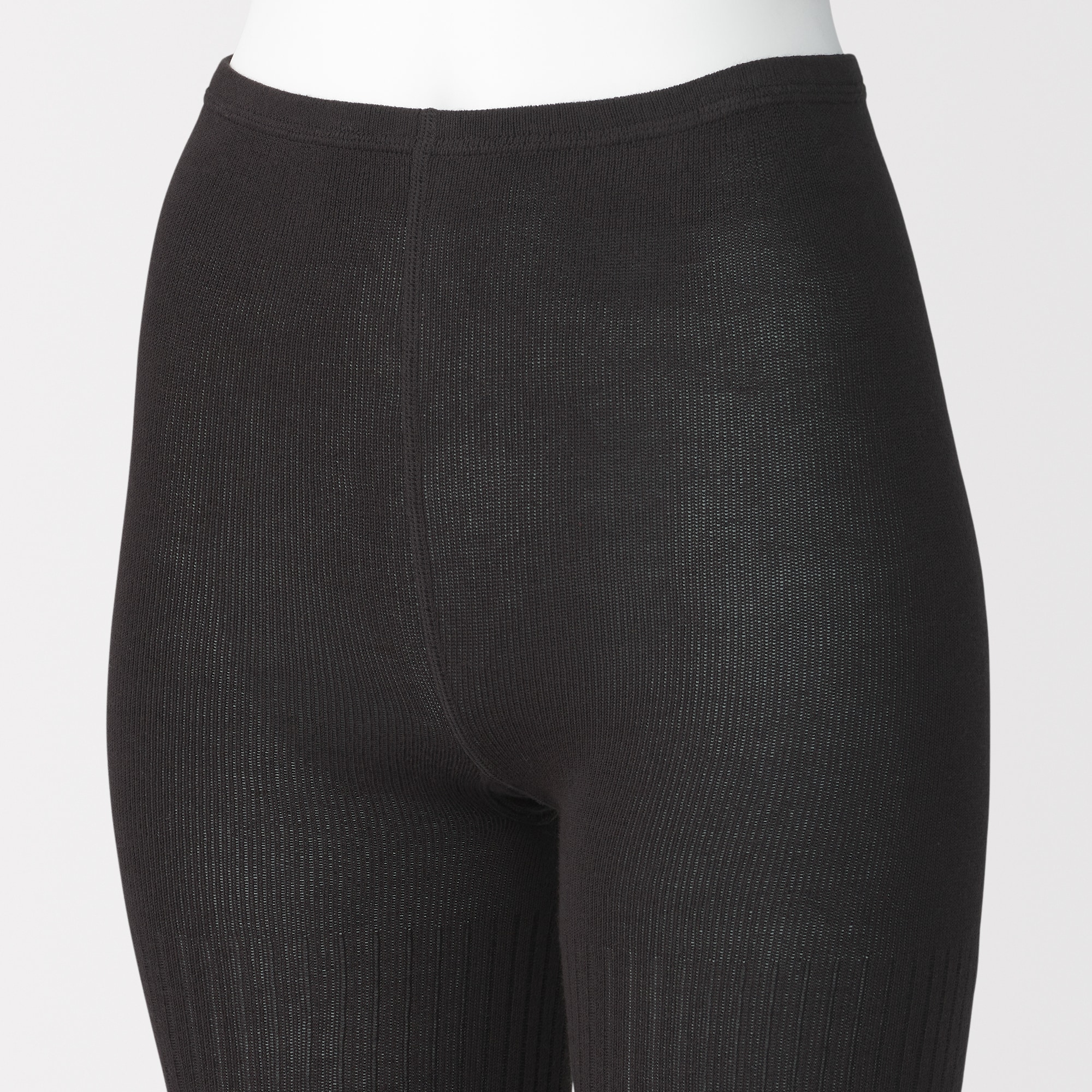 婦人　足なり直角　かかとに合う　リブ編みタイツ