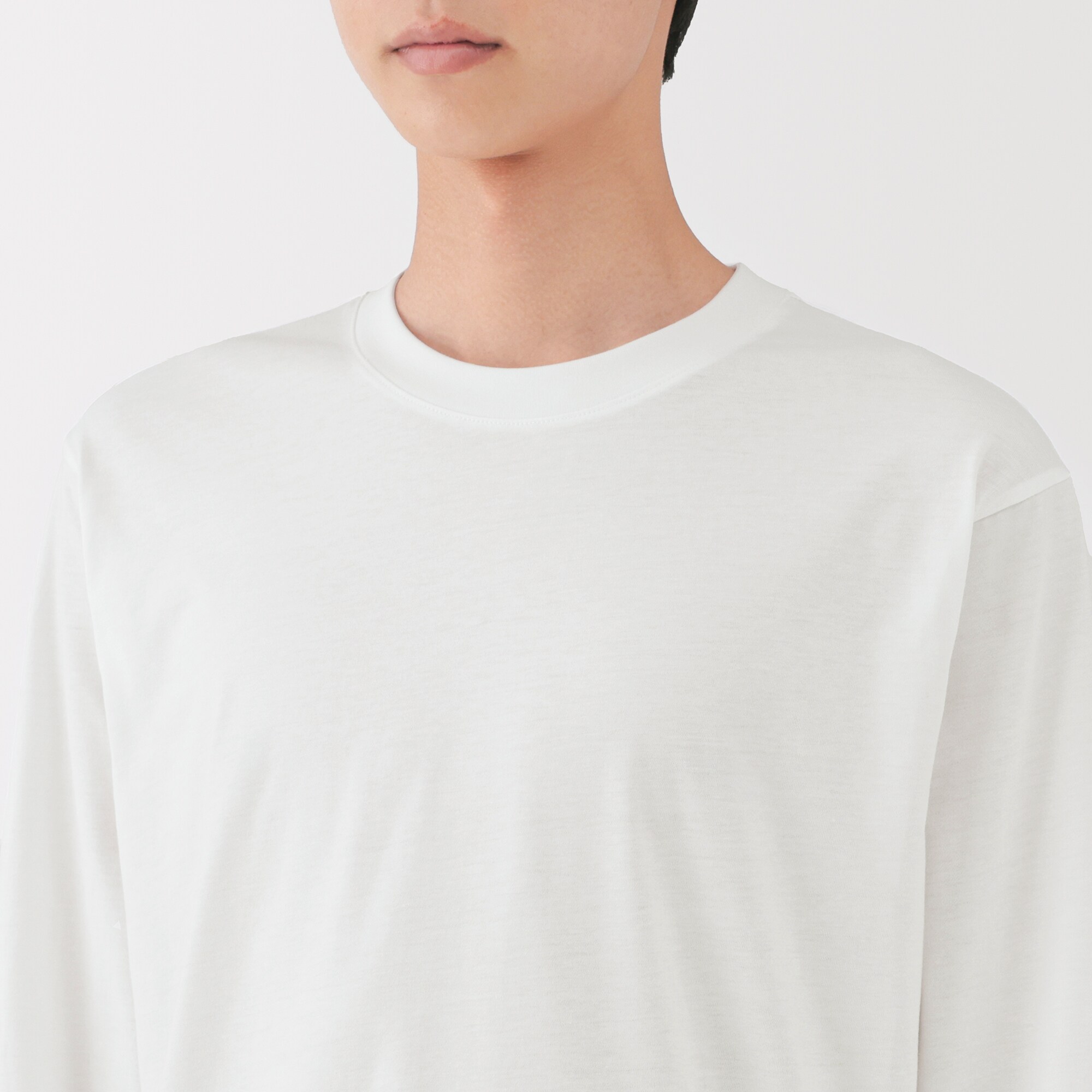 紳士　天竺編みクルーネック長袖Ｔシャツ