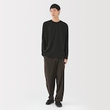 紳士　天竺編みクルーネック長袖Ｔシャツ