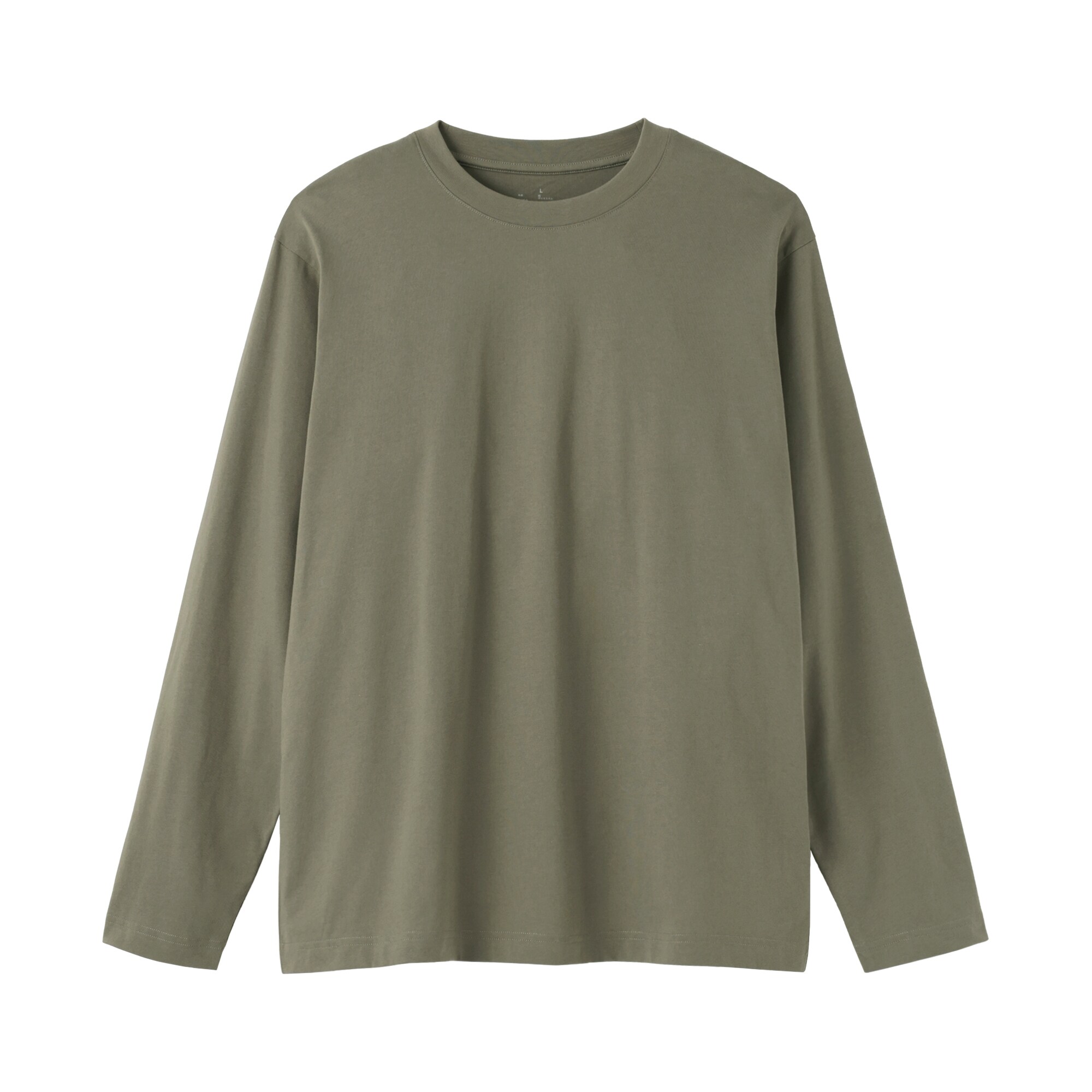 紳士　天竺編みクルーネック長袖Ｔシャツ