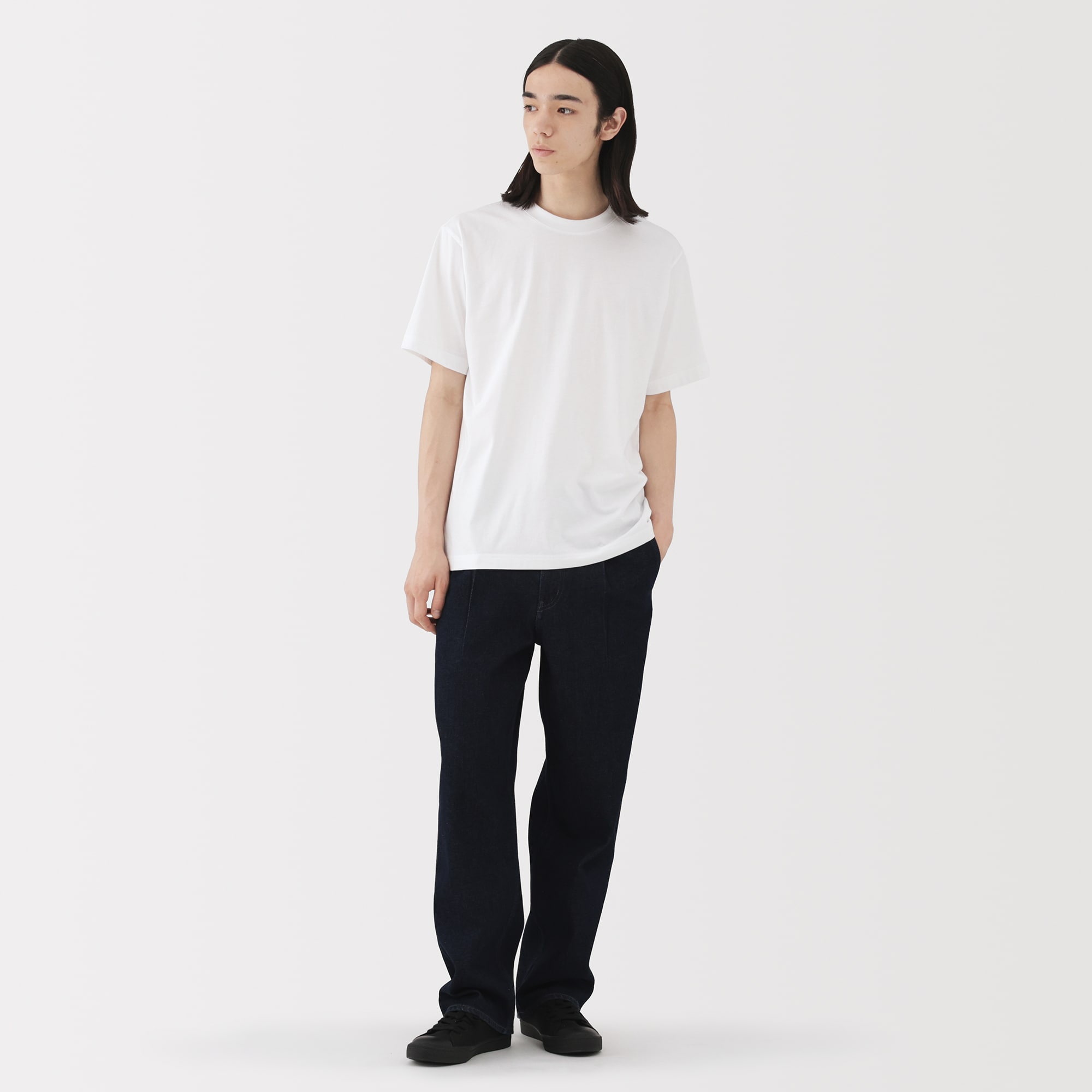 紳士　天竺編みクルーネック半袖Ｔシャツ