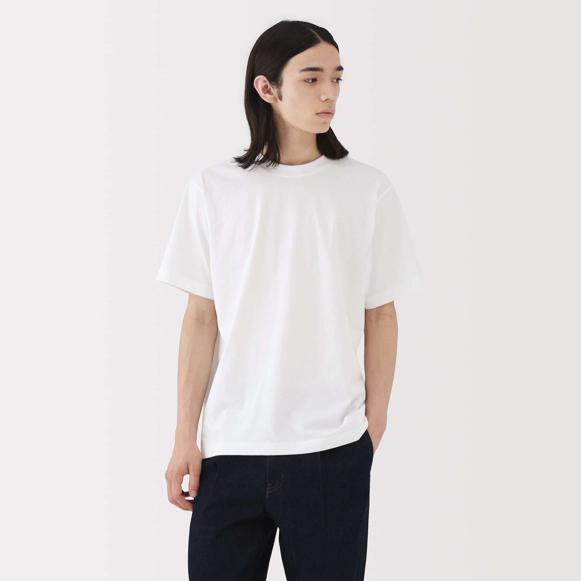 紳士　天竺編みクルーネック半袖Ｔシャツ