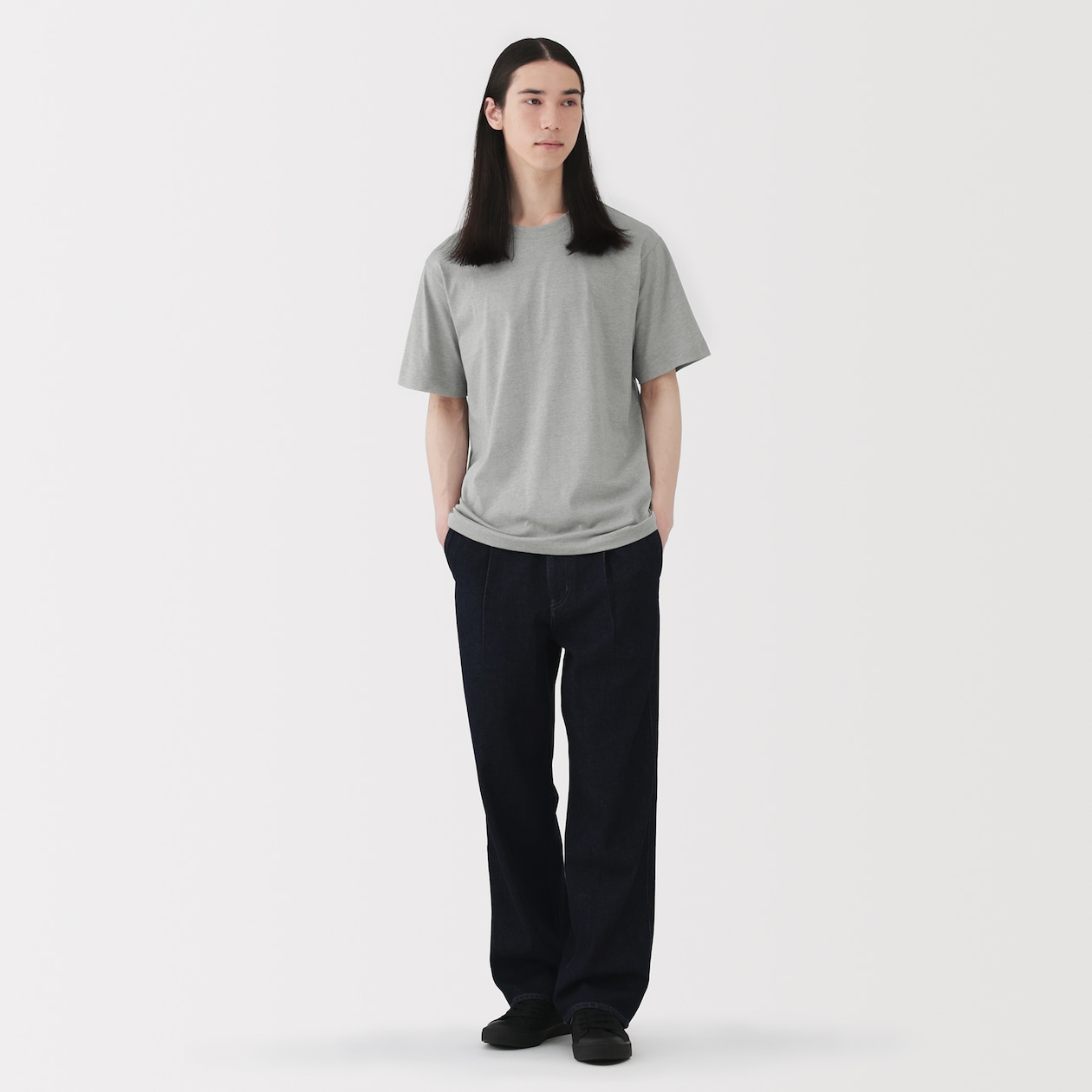 紳士　天竺編みクルーネック半袖Ｔシャツ