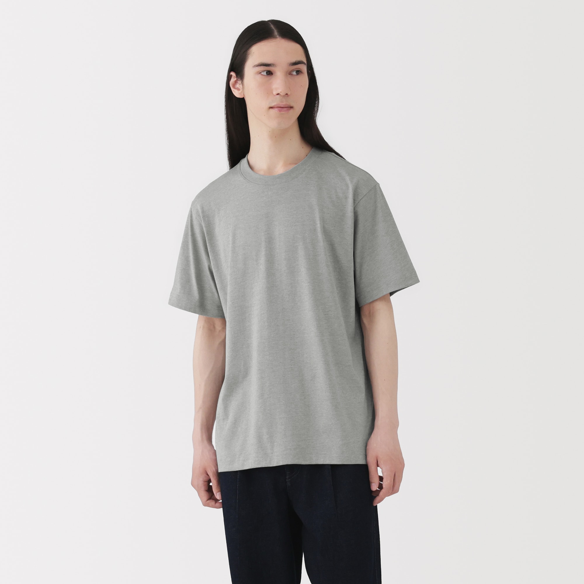 GERUGA 5.6オンス コーマ天竺 丸胴編み長袖Ｔシャツ　グレー □GRANDE.F.P スキャッタードロゴプリント長袖Tシャツ ストーングレー