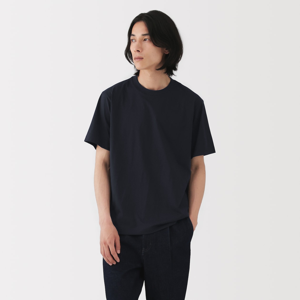 紳士　天竺編みクルーネック半袖Ｔシャツ