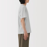 紳士　天竺編みクルーネック半袖Ｔシャツ（ボーダー）（ＡＳＥＡＮ）