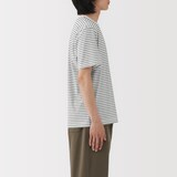 紳士　天竺編みクルーネック半袖Ｔシャツ（ボーダー）（ＡＳＥＡＮ）