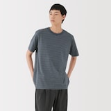 紳士　天竺編みクルーネック半袖Ｔシャツ（ボーダー）（ＡＳＥＡＮ）