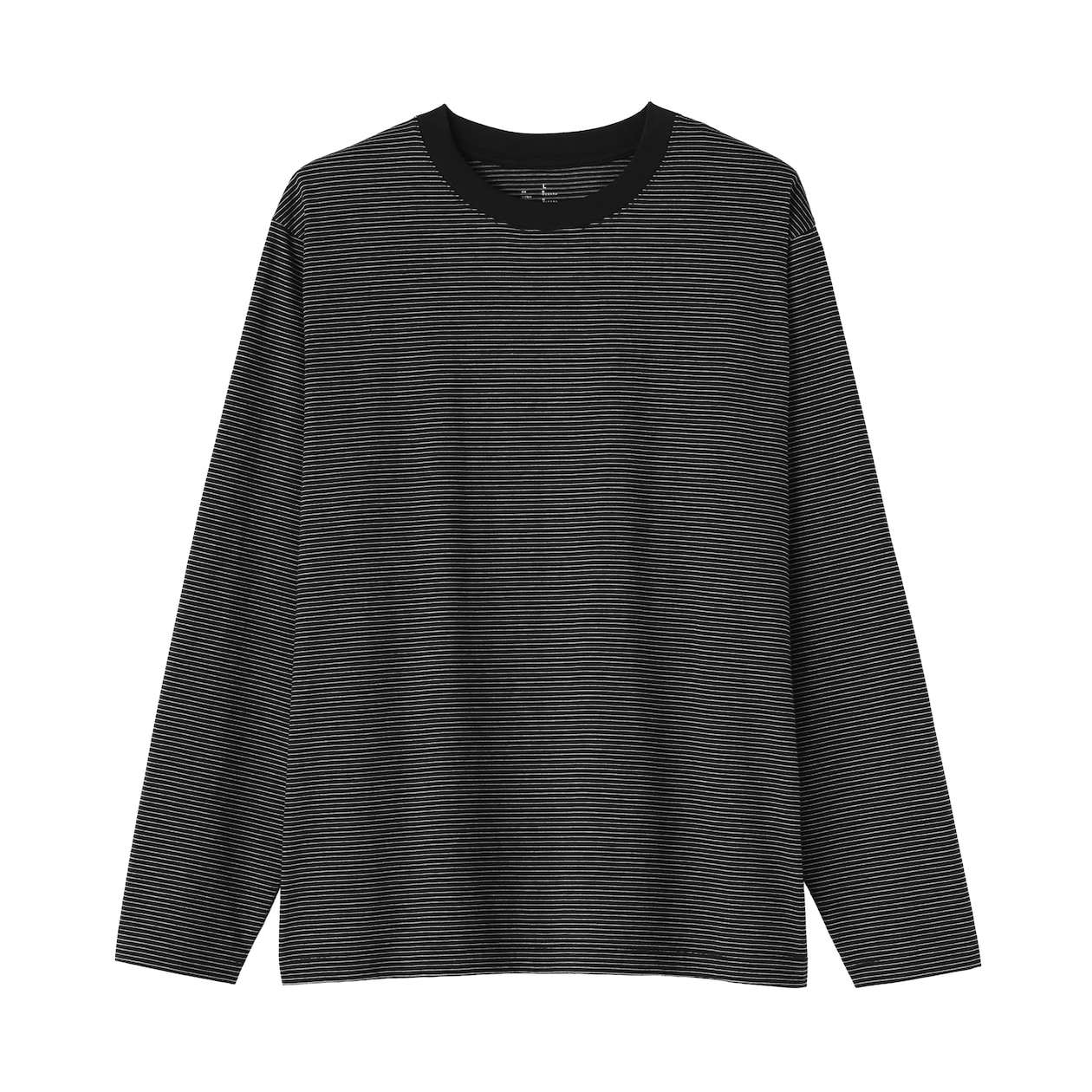 紳士　天竺編みクルーネック長袖Ｔシャツ（ボーダー）