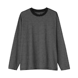 紳士　天竺編みクルーネック長袖Ｔシャツ（ボーダー）