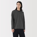 紳士　天竺編みクルーネック長袖Ｔシャツ（ボーダー）