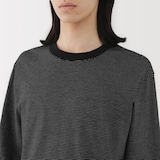 紳士　天竺編みクルーネック長袖Ｔシャツ（ボーダー）