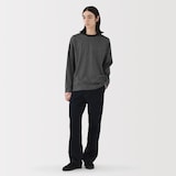 紳士　天竺編みクルーネック長袖Ｔシャツ（ボーダー）