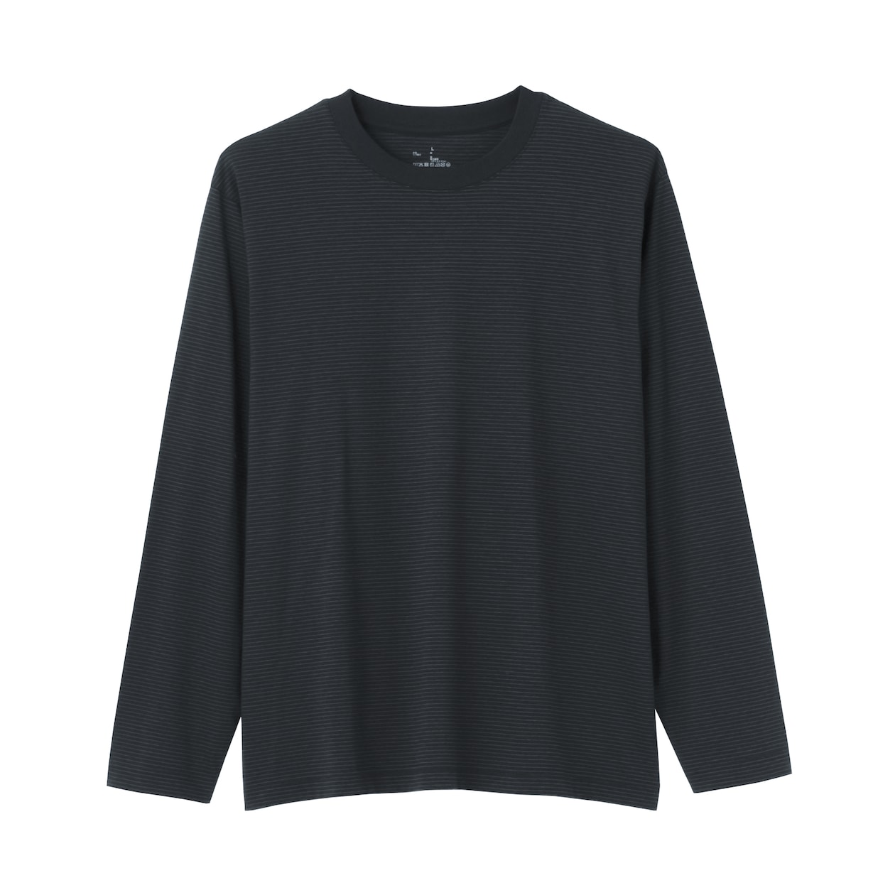 紳士　天竺編みクルーネック長袖Ｔシャツ（ボーダー）