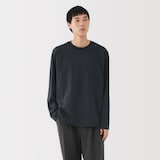 紳士　天竺編みクルーネック長袖Ｔシャツ（ボーダー）