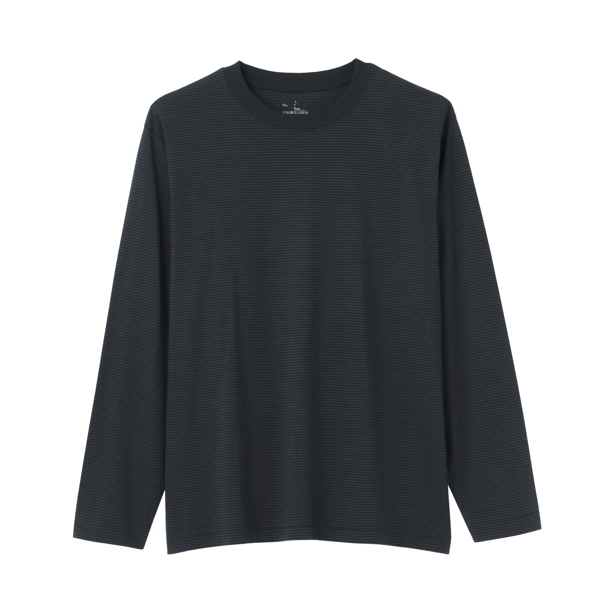 紳士　天竺編みクルーネック長袖Ｔシャツ（ボーダー）