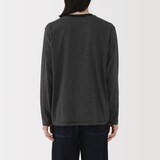 紳士　天竺編みクルーネック長袖Ｔシャツ（ボーダー）