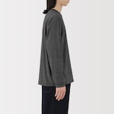 紳士　天竺編みクルーネック長袖Ｔシャツ（ボーダー）