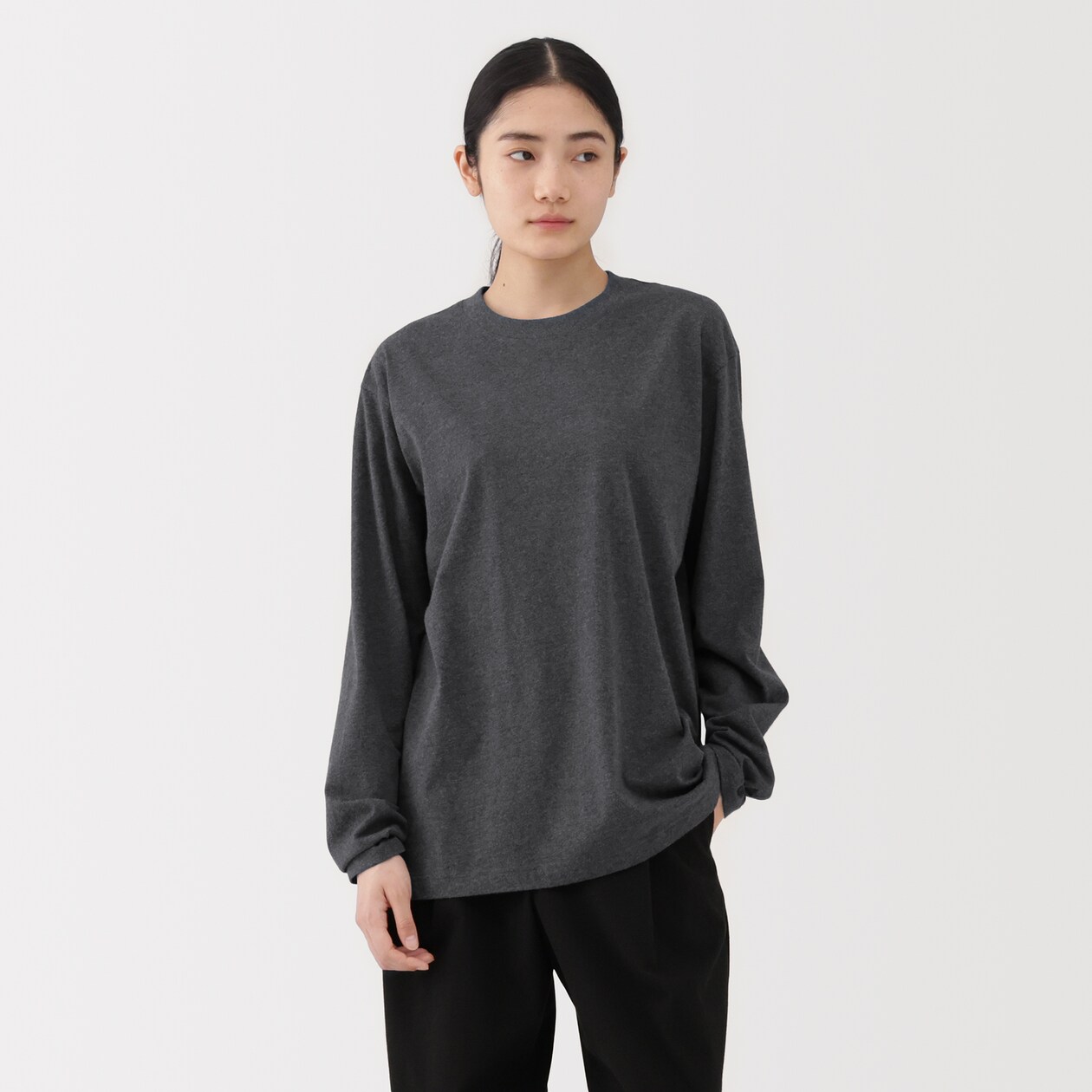 紳士　起毛クルーネック長袖Ｔシャツ