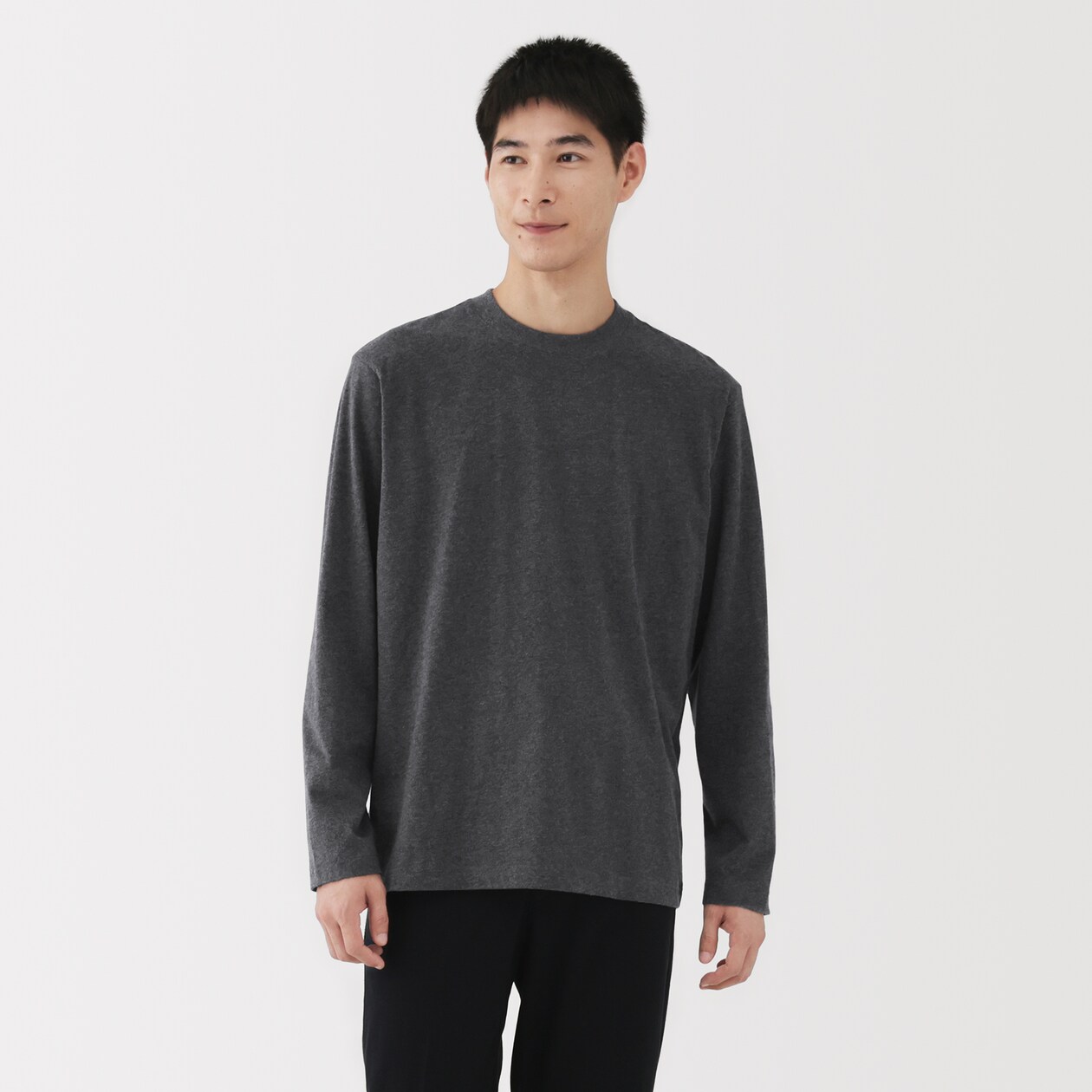 紳士　起毛クルーネック長袖Ｔシャツ