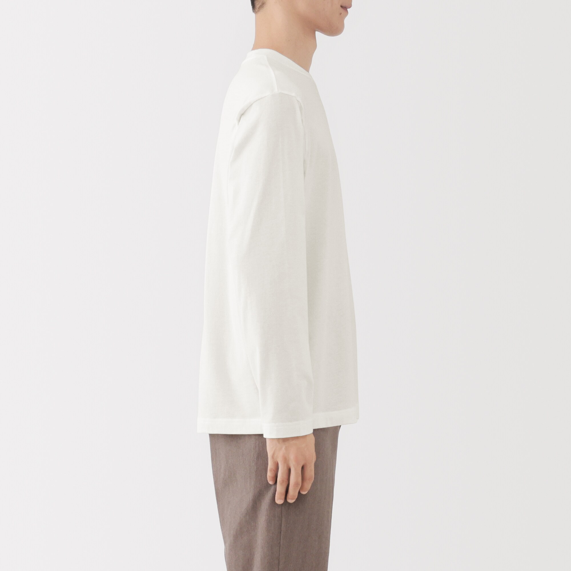 紳士　起毛クルーネック長袖Ｔシャツ