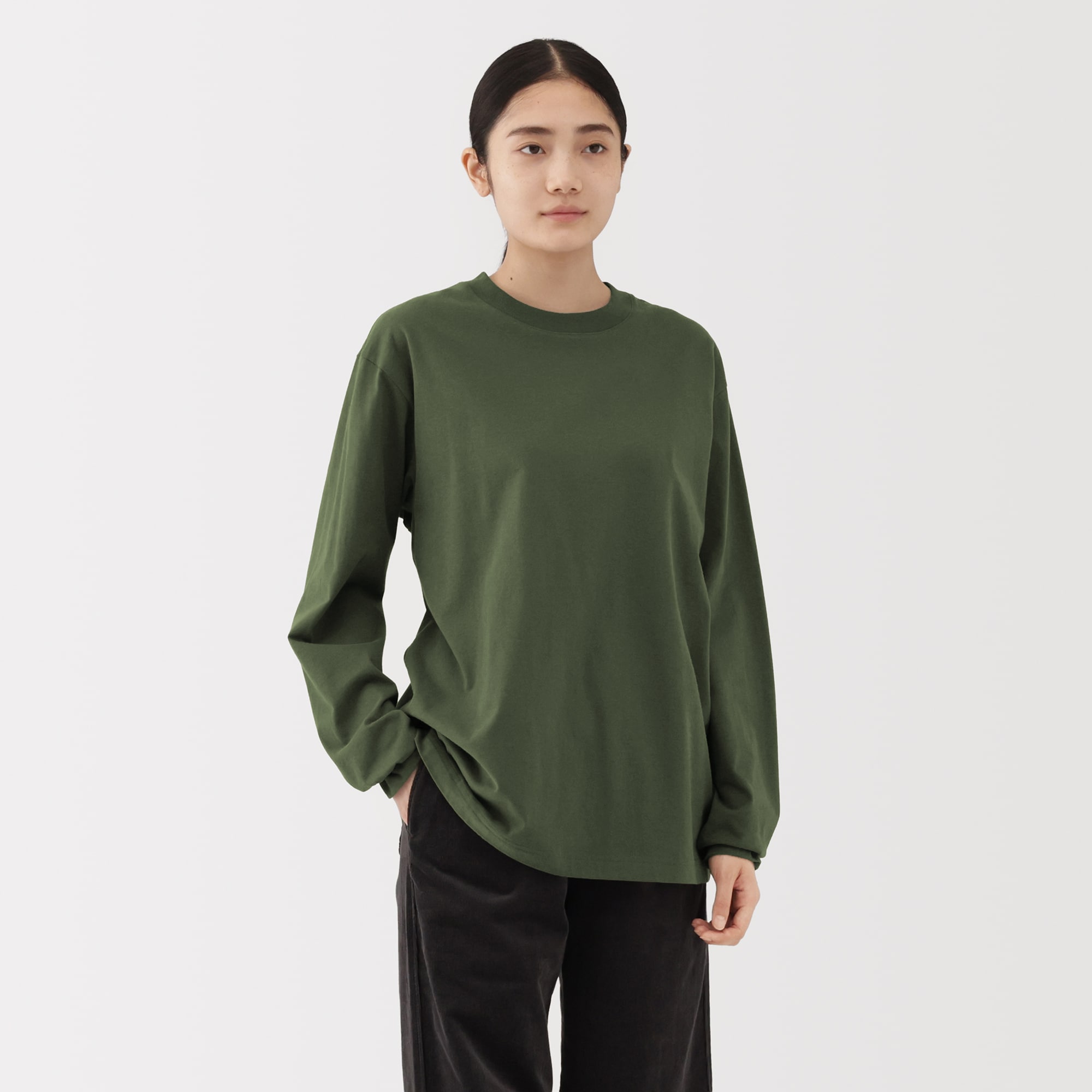 紳士　起毛クルーネック長袖Ｔシャツ