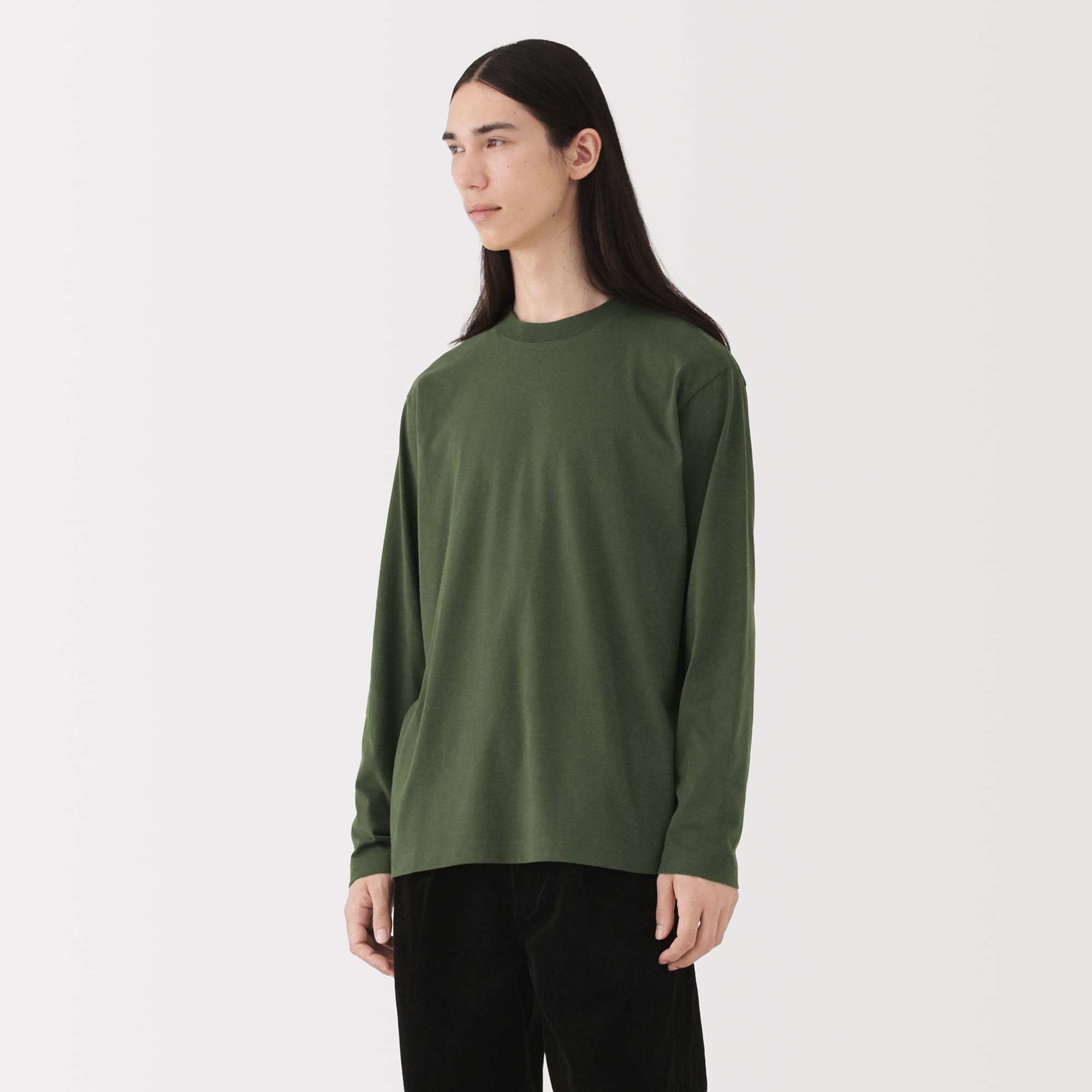 紳士 起毛クルーネック長袖Tシャツ | 無印良品