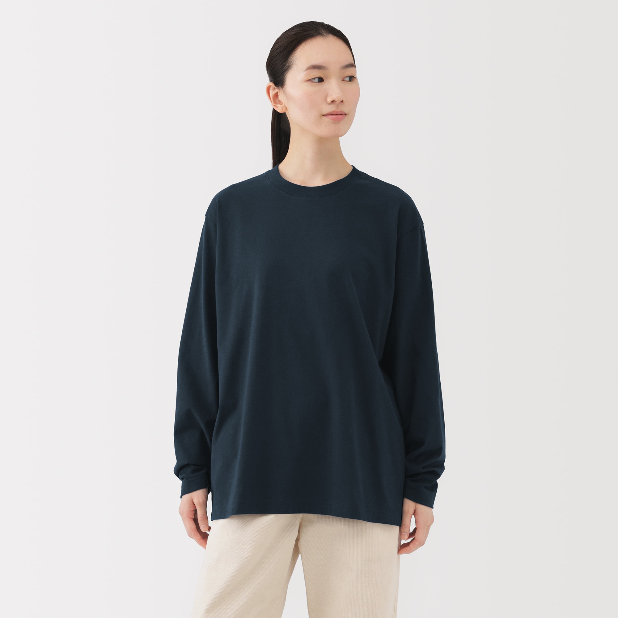 紳士　起毛クルーネック長袖Ｔシャツ