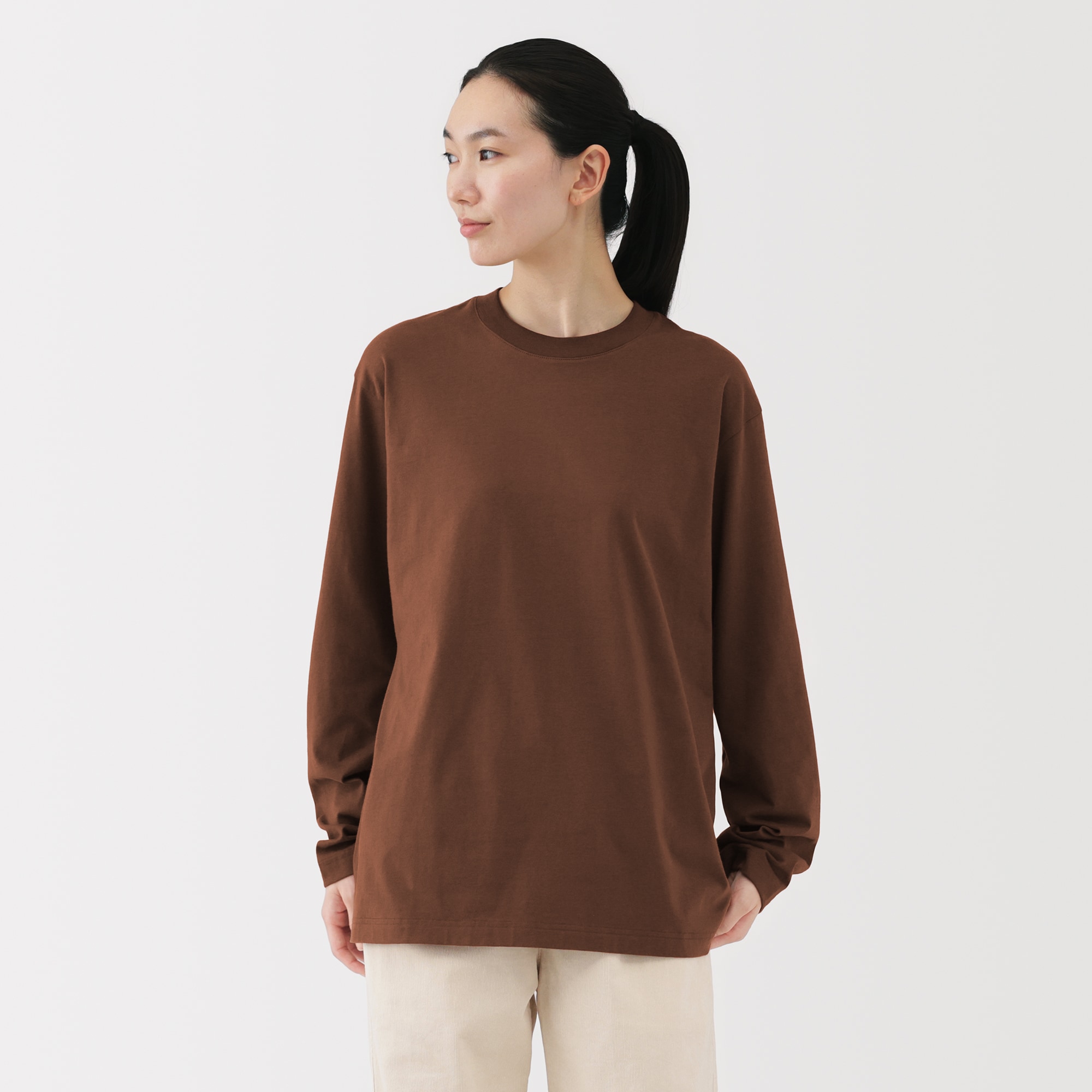 紳士 起毛クルーネック長袖Tシャツ | 無印良品