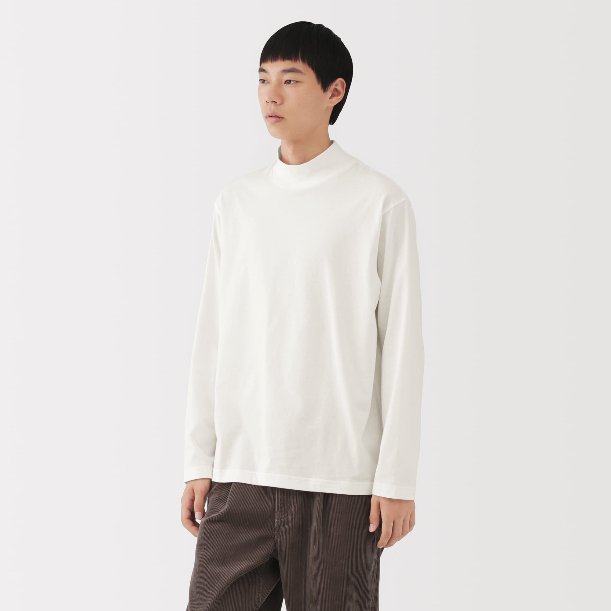 PGG ハイネック長袖シャツ ホワイト 紳士 起毛ハイネック長袖Tシャツ | 無印良品