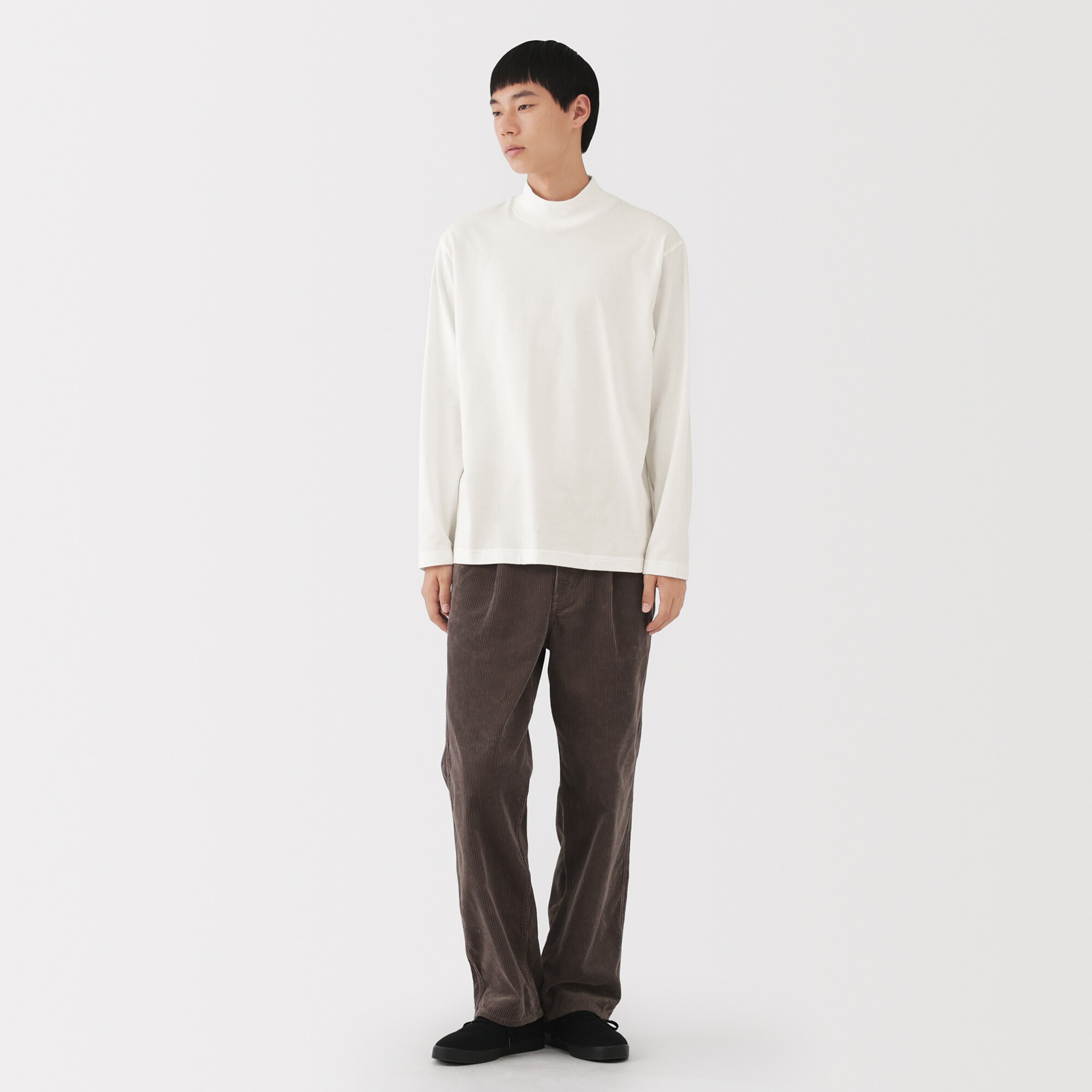 紳士　起毛ハイネック長袖Ｔシャツ